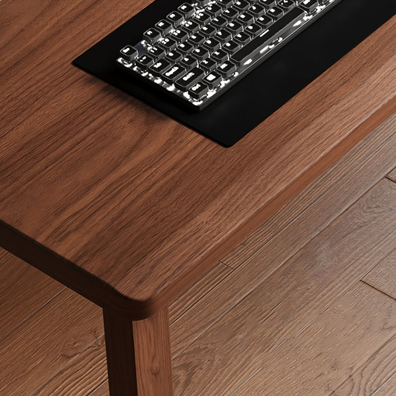 Light Walnut Color Rectangular Solid Wood with writing desk, 29.53" H x 86.61" W x 31.5" D, Light Walnut