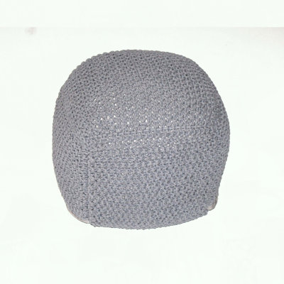 Semi-Rounded Knitted Cotton Pouf with No Assembly
