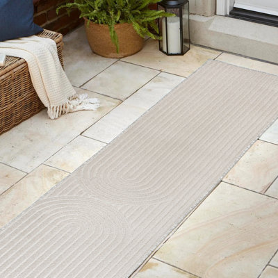 Tapis intérieur / extérieur à deux tons ivoire / crème Alexe