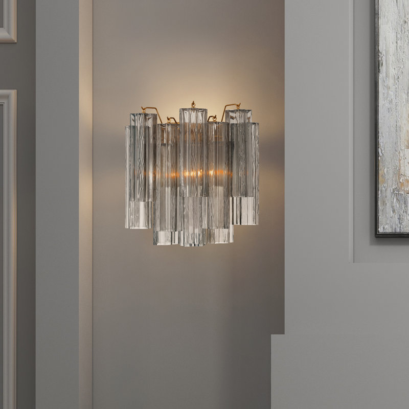 Addis 2 light sconce, Aged Brass/Black