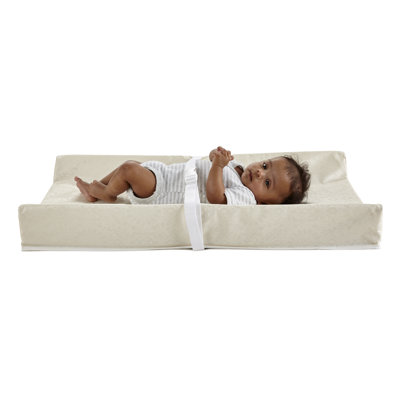Sealy Baby Antibacterial Waterproof 2-Sided Contoured Baby Diaper Changing Pad for Dresser or Changing Table, Baby Changing Pad - White, 32" x 16"