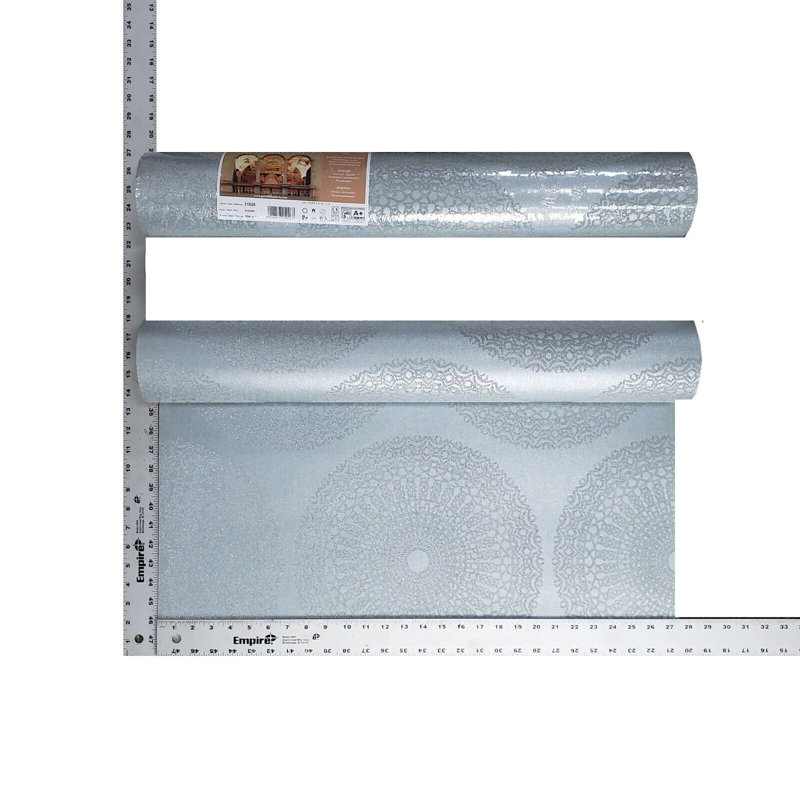 Papier peint à rayures métalliques bleu sarcelle Cirina