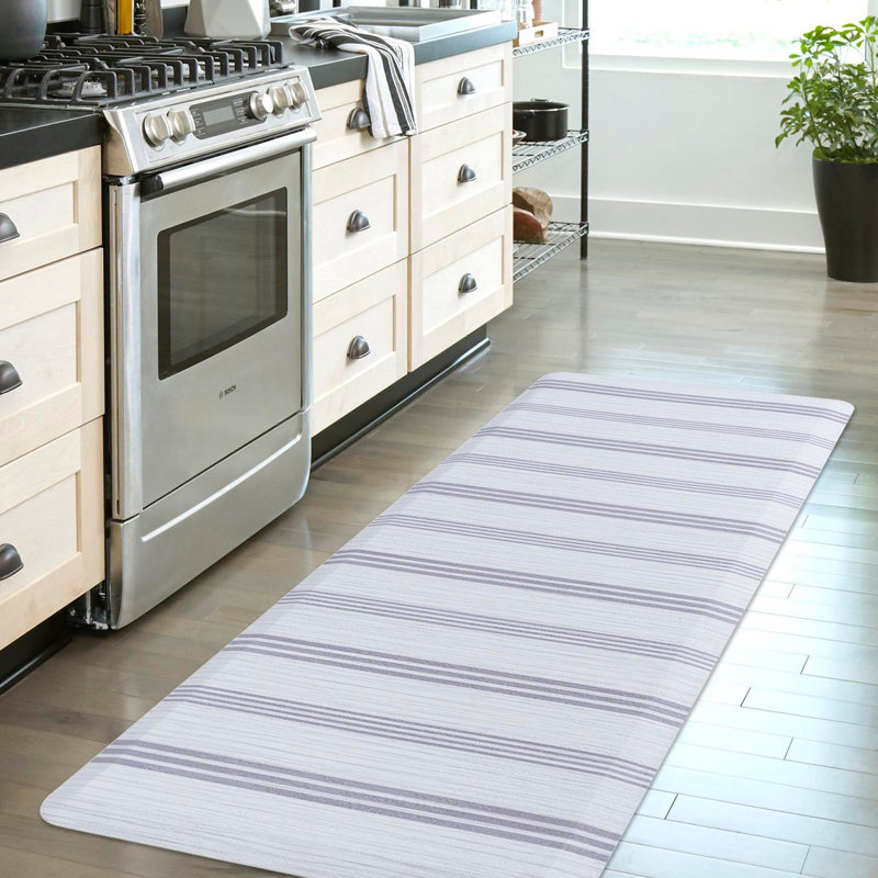 Reighn Modern Striped Water Resistant Anti-Fatigue Non-Skid Kitchen Mat, Rectangle 2' x 3'