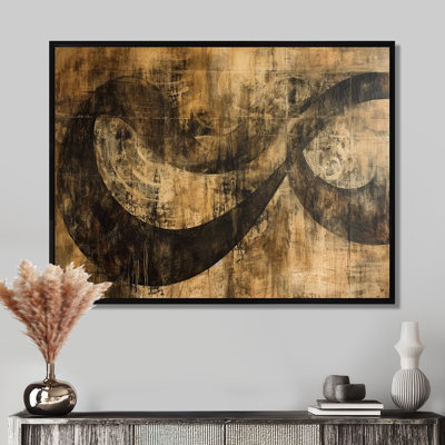 «River Landscape Grunge - Abstract Spirals», reproduction d'art