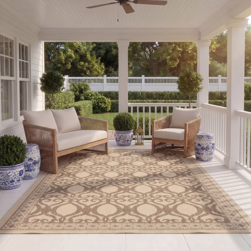 Claudis Performance Geometric Indoor/Outdoor Area Rug, Rectangle 8' x 11'