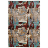Crittenden Modern Abstract Jewel Tone Multicolor Area Rug with Short Fringe