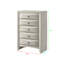 Commode contemporaine en bois à 5 tiroirs avec façades courbées et finition blanche neutre | Idée de cadeau