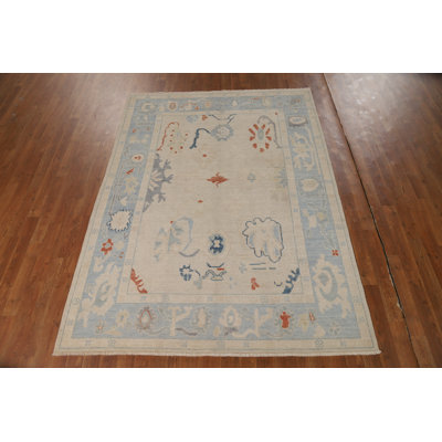 Vegetable Dye Handmade Oushak Turkish Rug 7