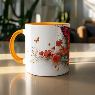 Handmade Ceramic Porcelain Coffee Mug Teacup and Saucer
