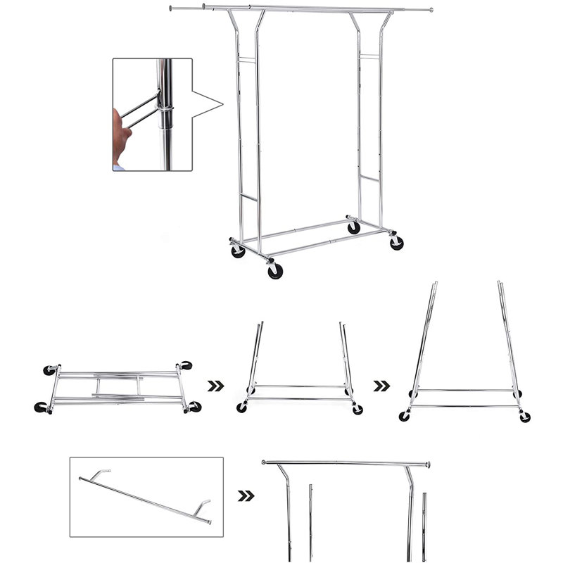 169cm Rolling Clothing Rack