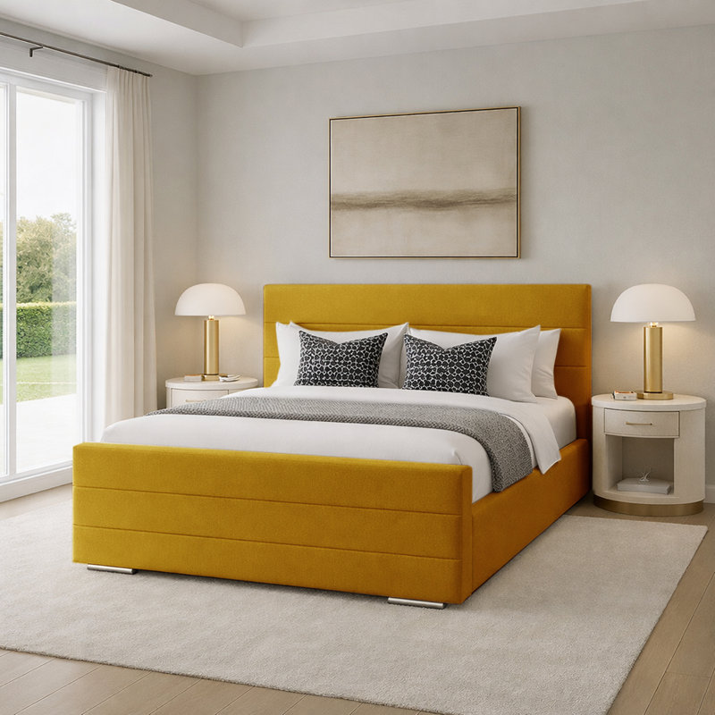 Upholstered Bed, Kingsize (5'), Turmeric