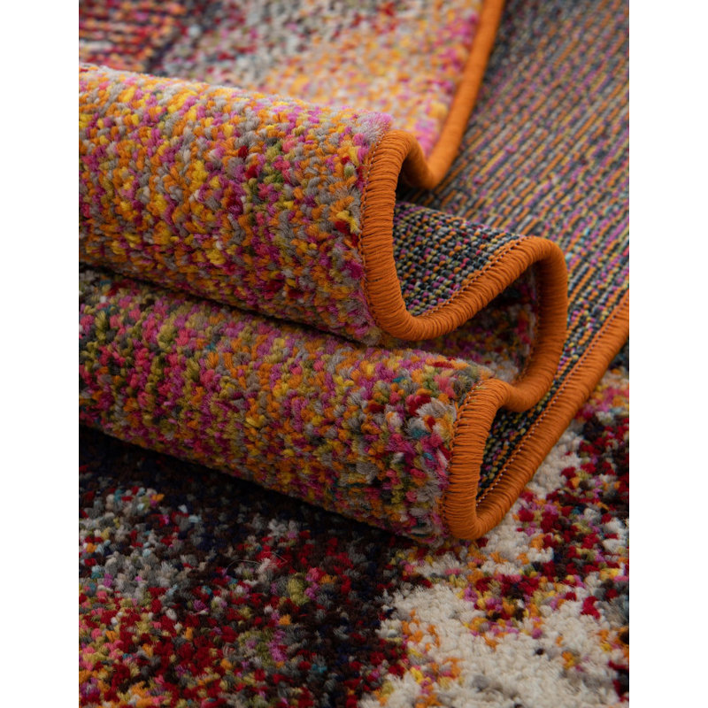 Eddins Orange Area Rug, Rectangle 2' x 3'1"