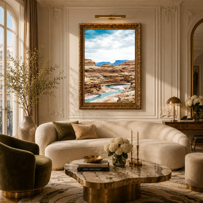 «Layered Sandstone Canyon», art mural sur toile turquoise
