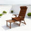 Chaise longue pliante inclinable en bambou avec dossier réglable Chaise longue pliante avec coussin