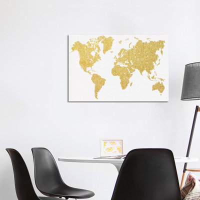 Gold Map- Gallery-Wrapped Canvas Giclée