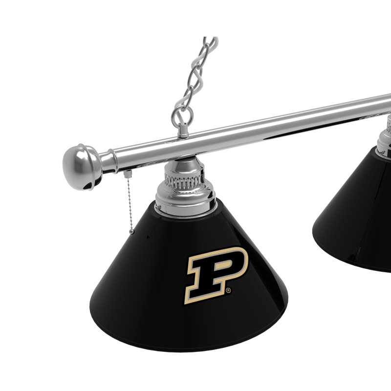3 - Light Pool Table Lights Pendant, Chrome, Purdue Boilermakers