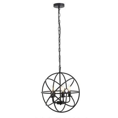 Luminaire suspendu noir 4 lumières Elenia