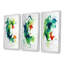 «Green and White Abstract Expression Peinture I», ensemble de 3 reproductions d'art mural-227389315-227389313
