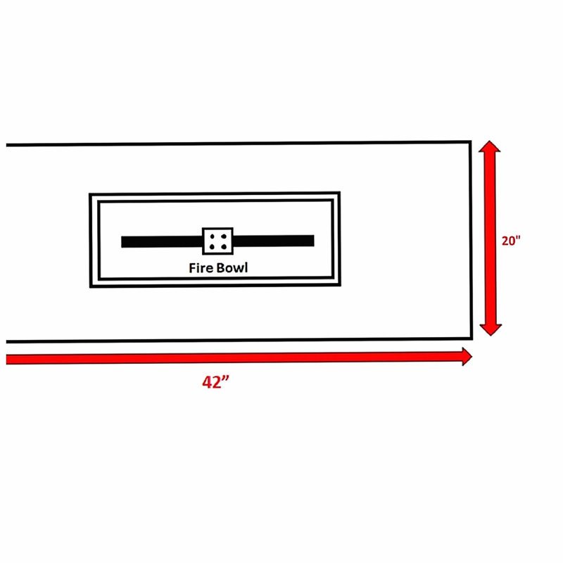 Fiber Reinforced Concrete Propane Outdoor Pit Table, Natural/White