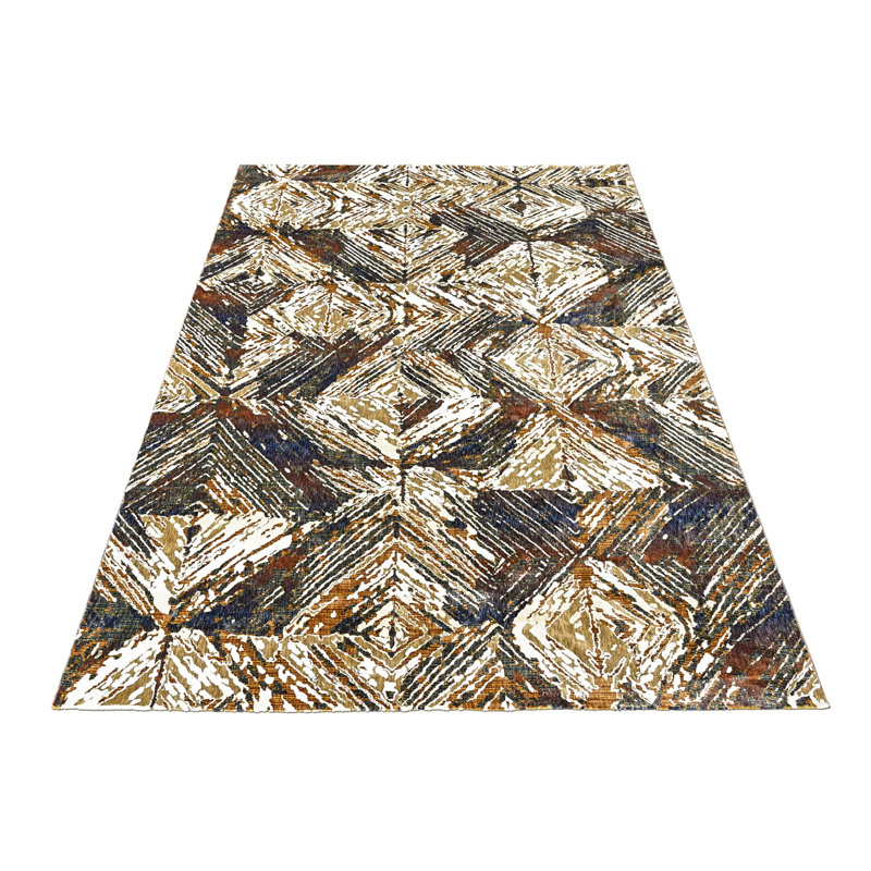 Tapis moderne abstrait en laine 8 pi 10 po x 11 pi 10 po