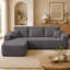 Canapé d'angle modulaire en forme de L Cloud gris, 105 po, avec méridienne et poches latérales, revêtement en tissu moelleux, assise profonde, aucun assemblage requis, pour le salon et la chambre.-1072522381