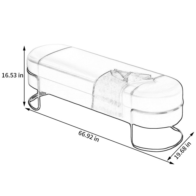 Banc rembourré en cuir, Gris