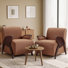 Fauteuil d'appoint rembourré moderne de 27 po de largeur, fauteuil en bois massif (ensemble de 2)
