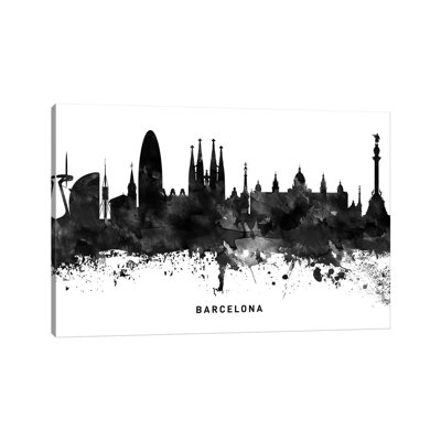 Barcelona Skyline by WallDecorAddict - Wrapped Canvas Gallery-Wrapped Canvas Giclée