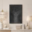 Tableau géométrique symétrique blanc sur toile noire-1199427700