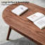 Table d'appoint ovale en bois massif - chêne, compartiment à tiroirs, bureau pratique en chêne, organisation, productivité
