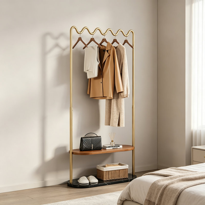 Portemanteau en acier inoxydable, Doré