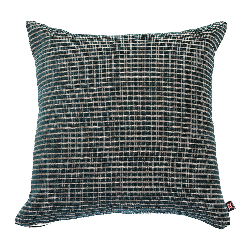 Alpine Striped Square Cushion, Large, Teal
