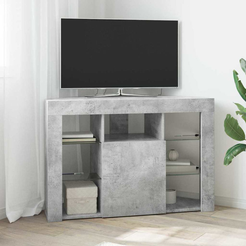 Unfinished TV Stand for TVs up to 43", Concrete Grey, 68cm H x 100cm L x 40cm W