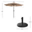 Parasol d'extérieur avec abat-jour lumineux 9 pi avec base lestée 19 lb, éclairage à DEL à énergie solaire et pavillon à bouton-poussoir inclinable de Villacera (Beige)-1582285344