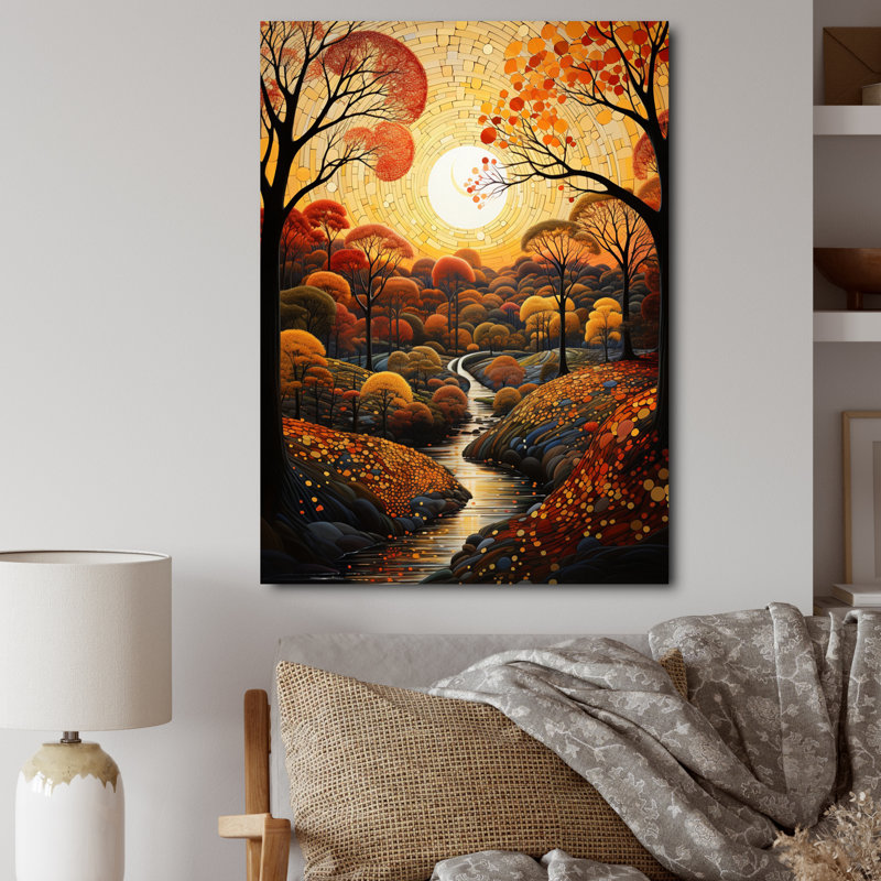 Chenell Countryside Autumnal Canopy Patchwork II - reproduction sur toile, H 20 po x l 12 po x P 1 po, Toile tendue