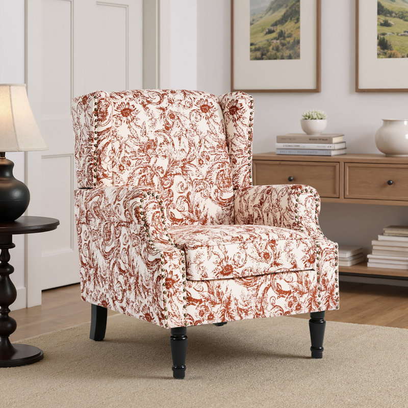 Fauteuil d'appoint à oreilles Duoc Rococo, Rococo Orange