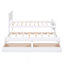 Lit plateforme simple avec lit gigogne et tiroirs, blanc