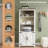 Chimira Farmhouse 69.8" H x 31.4" W 5 Tier Bookshelf with Adjustable Shelves & Barn Door, White-853536097