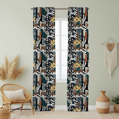 Semi Sheer Animal Print Curtain Single Panel
