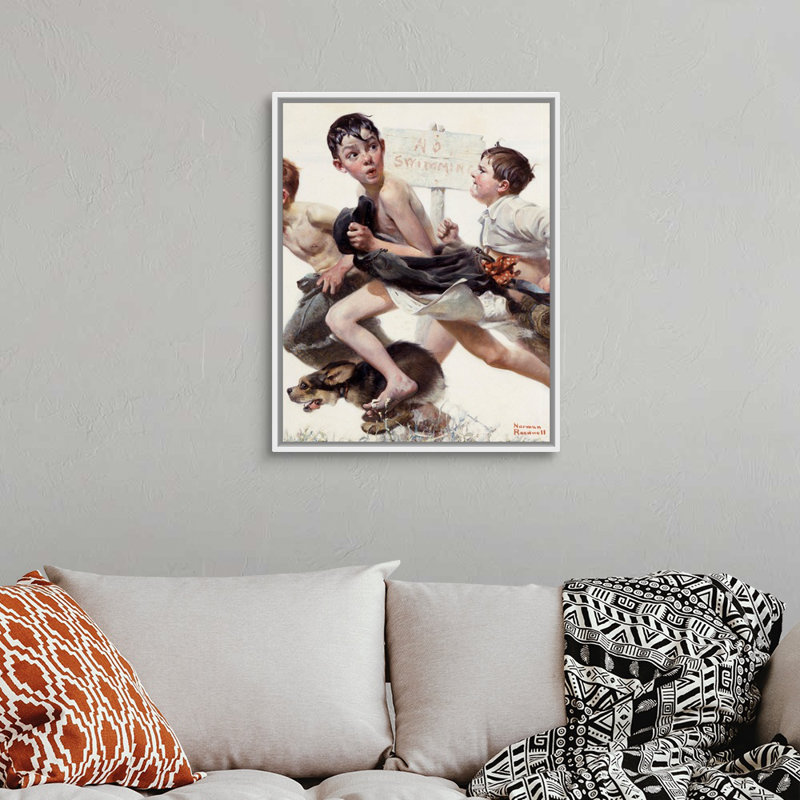 Norman Rockwell, H 32 po x l 26 po x P 1,75 po, Cadre flottant blanc