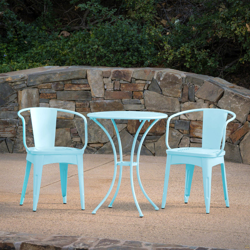 Ensemble de 3 pièces en métal Kd - bleu clair mat