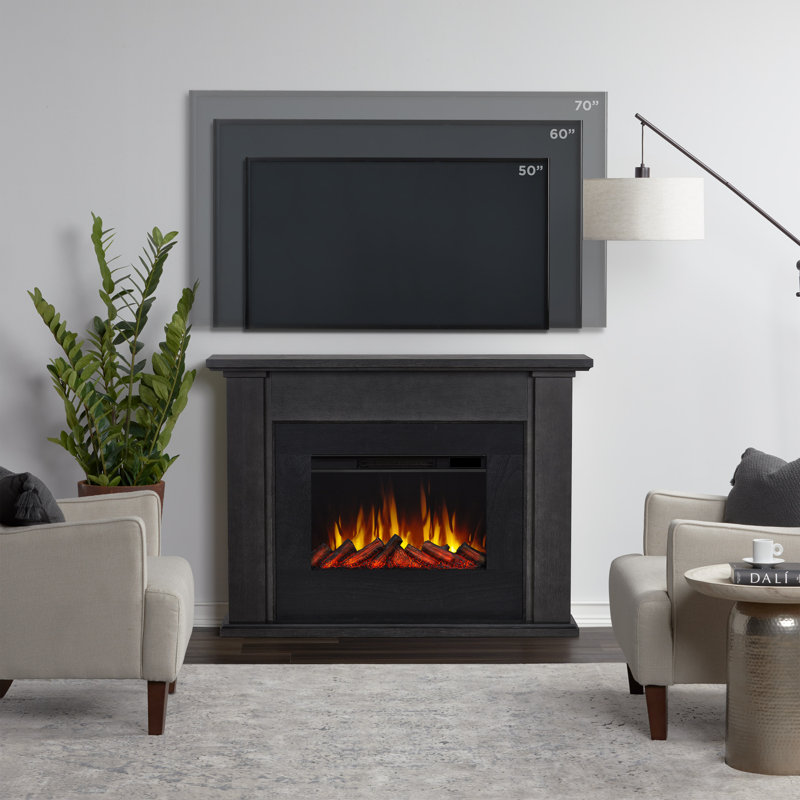 Tejon 52" Slim Electric Fireplace by Real Flame, Gray