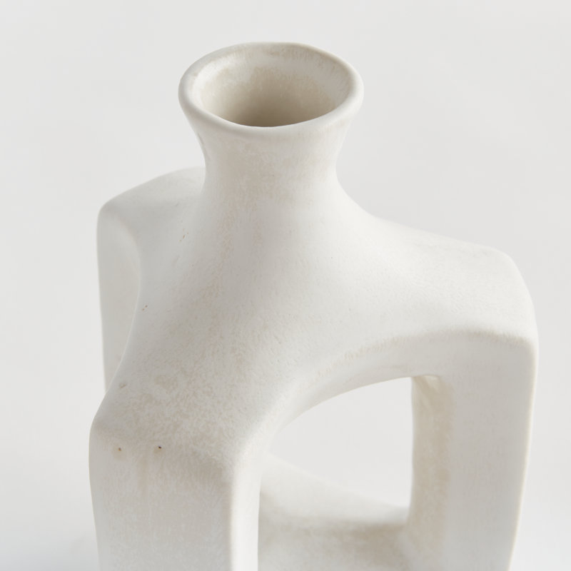 Sonya Handmade Clay Table Vase, 8.25" H x 5.25" W x 5" D