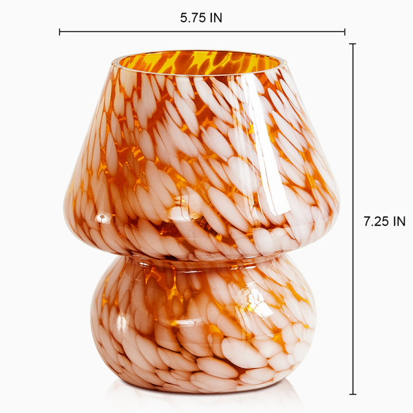 Mushroom Lamp Small Bedside Table Lamp-Nightstand Nightlight Dimmable  Stepless, Translucent Glass White Desk Lamp for Bedroom Dorm Living  Kitchen