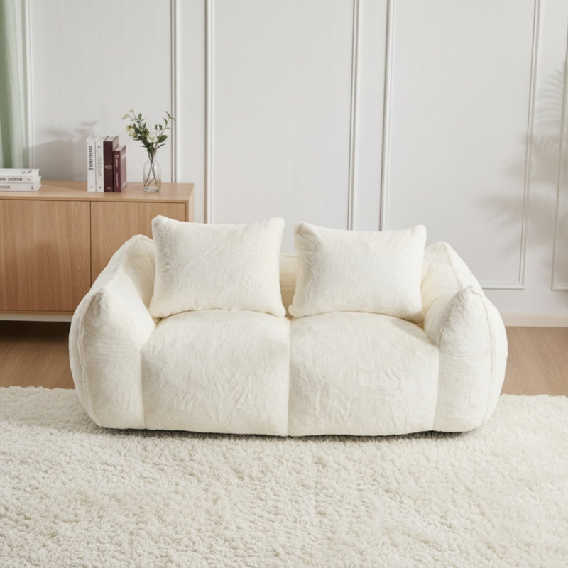 Fauteuil de lecture Loveseat Leisure, Tissu blanc