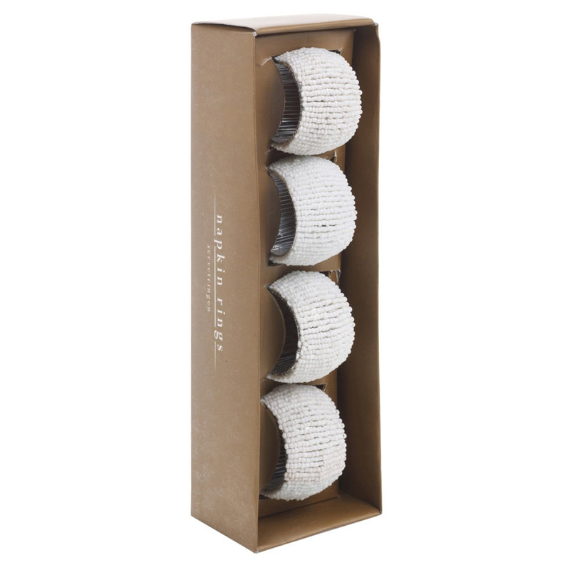 Metal Napkin Ring, White