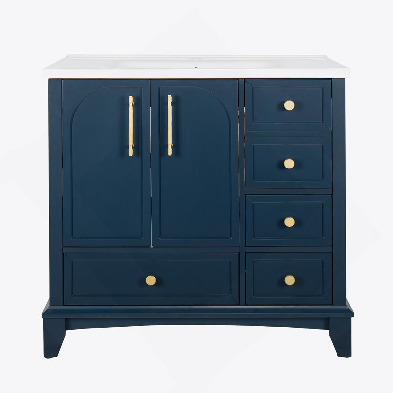 Armoire de salle de bain, armoire seulement, Bleu