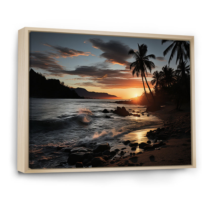 Beach Tropical Escape III - Imprimé, H 30 po x l 40 po x P 1,5 po, Cadre naturel flottant