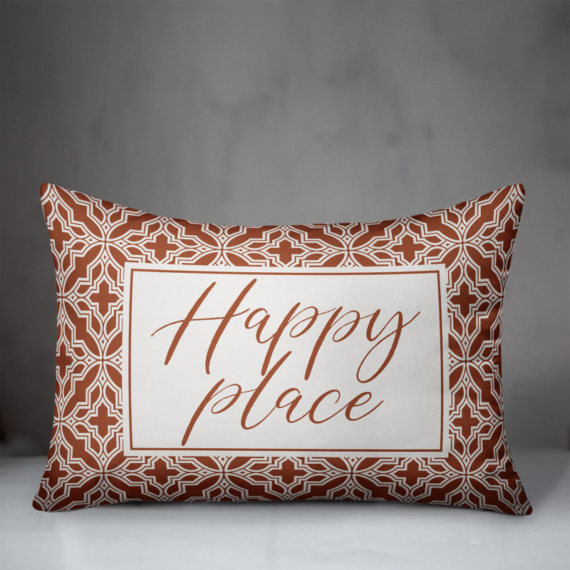 Geometric Outdoor Reversible Throw Pillow, Orange