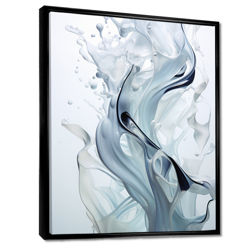 Liquide source Innocence - marbre, art mural, H 32 po x l 24 po x P 1 po, Toile avec cadre flottant noir
